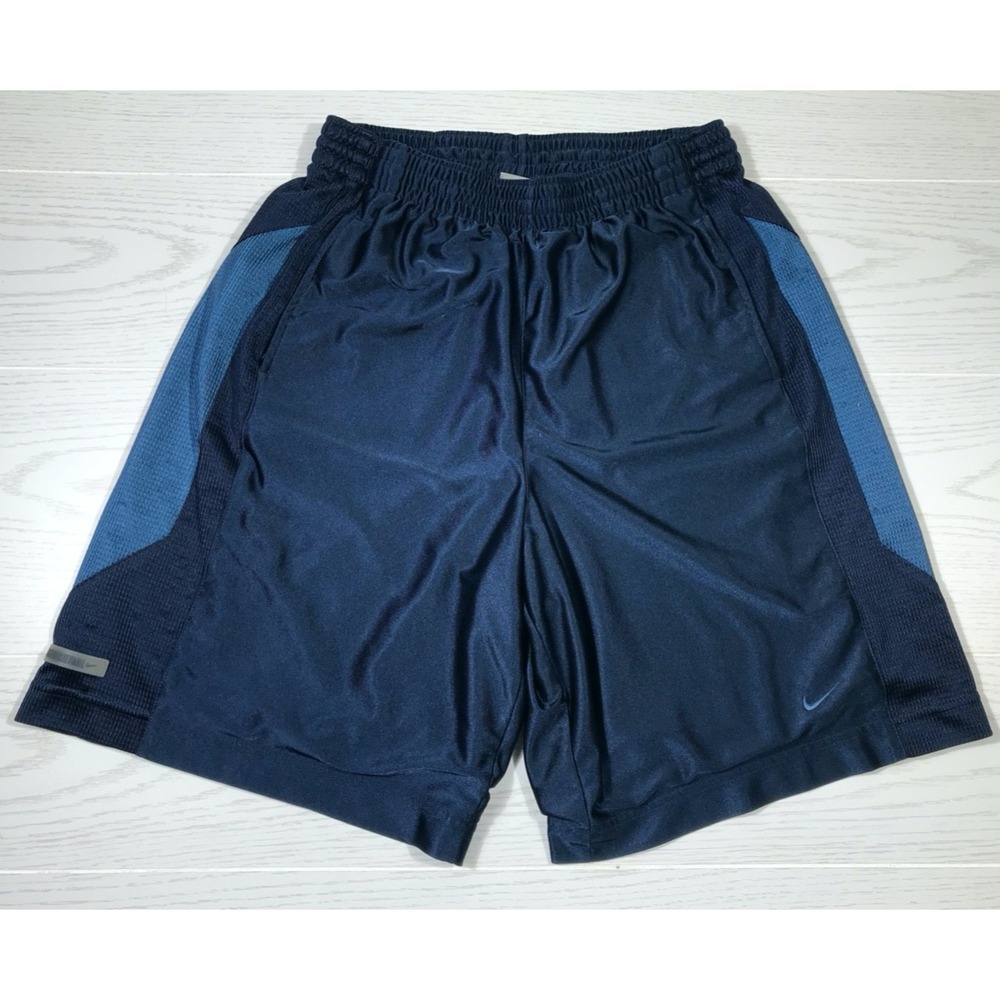 Vintage Nike Basketball Shorts Men Large Blue Drawstring Pockets Baggy Retro Y2K